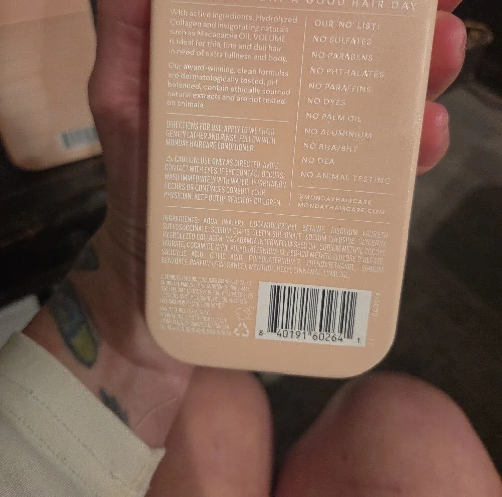 MONDAY Volume + Collagen Shampoo - NIB Sealed
